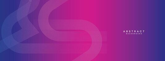 Blau, lila Gradient abstrakt winken Kreise Linien Technologie Netz Banner Hintergrund. modern Magenta, Rosa Gradient mit glühend Linien und glänzend geometrisch diagonal gestalten zum Broschüre, Abdeckung, Header vektor