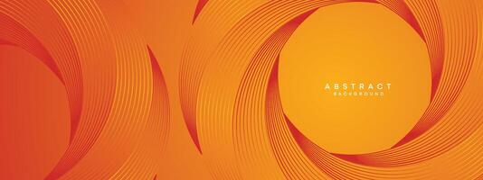 abstrakt Rot, Orange winken Kreise Linien Technologie Hintergrund. modern Orange Gradient mit glühend Linien, glänzend geometrisch gestalten Diagonale. zum Broschüre, Abdeckung, Poster, Banner, Webseite, Header, Flyer vektor