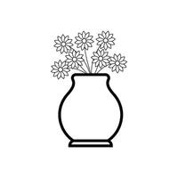 Blume Vase Symbol Vektor Design Vorlagen