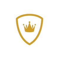 guld skydda och kung ikon vektor design mall