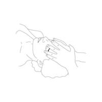 de begrepp av alternativ medicin. en kvinna är behandlad med henne händer. kraniosakral terapi session. vektor illustration isolerat på vit bakgrund