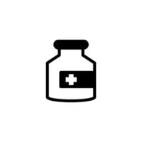 Flasche von Pille und Kapsel medizinisch Symbol Vektor Design Vorlage