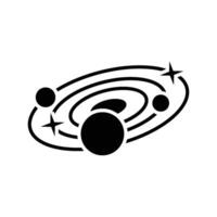Galaxis Planet und Satellit Symbol Vektor Design Vorlage