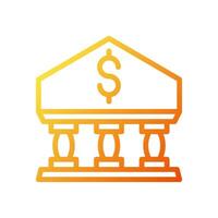 Bankwesen Symbol Gradient Gelb Orange Geschäft Symbol Illustration. vektor