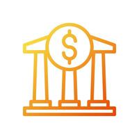 Bankwesen Symbol Gradient Gelb Orange Geschäft Symbol Illustration. vektor