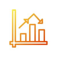 Diagram ikon lutning gul orange företag symbol illustration. vektor