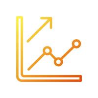 Diagram ikon lutning gul orange företag symbol illustration. vektor