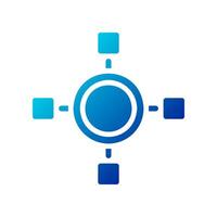 Diagramm Symbol solide Gradient Blau Geschäft Symbol Illustration. vektor