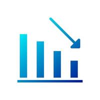 Diagramm Symbol solide Gradient Blau Geschäft Symbol Illustration. vektor