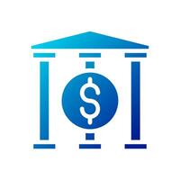 bank ikon fast lutning blå företag symbol illustration. vektor