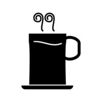 kopp glas muc av kaffe varm dryck ikon vektor design mall