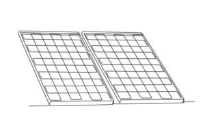 einer kontinuierlich Linie Zeichnung von Grün Technologie Konzept. Gekritzel Vektor Illustration im einfach linear Stil.