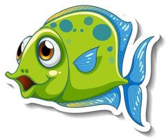 söt fisk havet djur tecknad klistermärke vektor