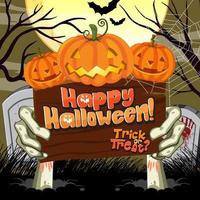 Happy halloween banner mit jack o laterne vektor