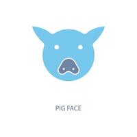 Schwein Gesicht Konzept Linie Symbol. einfach Element Illustration. Schwein Gesicht Konzept Gliederung Symbol Design. vektor