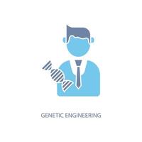 genetisk teknik begrepp linje ikon. enkel element illustration. genetisk teknik begrepp översikt symbol design. vektor