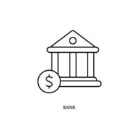 Bank Konzept Linie Symbol. einfach Element Illustration. Bank Konzept Gliederung Symbol Design. vektor