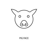 Schwein Gesicht Konzept Linie Symbol. einfach Element Illustration. Schwein Gesicht Konzept Gliederung Symbol Design. vektor
