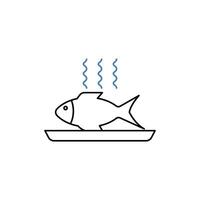 Fisch Konzept Linie Symbol. einfach Element Illustration. Fisch Konzept Gliederung Symbol Design. vektor