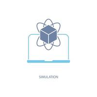 simulering begrepp linje ikon. enkel element illustration. simulering begrepp översikt symbol design. vektor