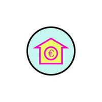Euro Zeichen Haus Symbol Vektor Design Vorlagen einfach