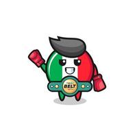Italien flagga boxer maskot karaktär vektor