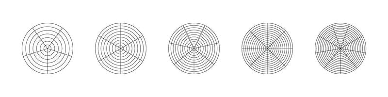 Pentagon und Hexagon Diagramm , zum 5 Punkt Radar oder Spinne Diagramme. zum visualisieren Daten mit strukturiert Graph Ansatz. eben Vektor Illustration isoliert auf Weiß Hintergrund.