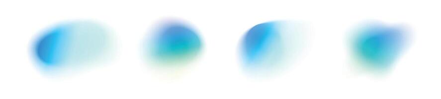 y2k Gradient Formen mit Blau verwischen Farben. abstrakt, Flüssigkeit Farbe. eben Vektor Illustration isoliert auf Weiß.