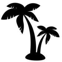 Vektor Clip Art Kokosnuss Baum, Palme Baum Silhouette, Sommer- Clip Art