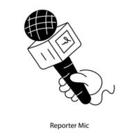 trendig reporter mic vektor