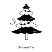 trendiger weihnachtsbaum vektor