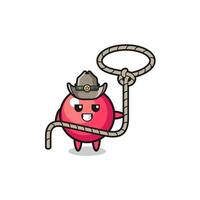 der Cranberry-Cowboy mit Lasso-Seil vektor