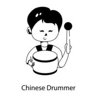 modisch Chinesisch Schlagzeuger vektor