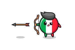 Illustration des italienischen Flaggencharakters, der Bogenschießen macht vektor