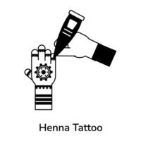 trendig henna tatuering vektor
