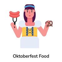 trendig oktoberfest mat vektor