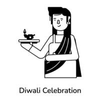 modisch Diwali Feier vektor