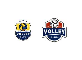 Vektor Volleyball Meisterschaft Logo mit Ball. Sport Abzeichen zum Turnier oder Meisterschaft.