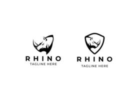 Kopf Nashorn Logo Design. Nashorn Vektor Illustration