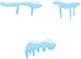 snowcap gräns element. samling av smältande is. vektor illustration