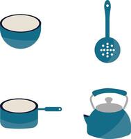 Küche Haushaltsgeräte auf Weiß Hintergrund. einfach Design, eben Karikatur Vektor Illustration