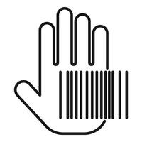 Scan Palme Code Symbol Gliederung Vektor. automatisch Sicherheit vektor