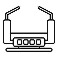 Cyber Plattform Symbol Gliederung Vektor. Person vr Spielen vektor