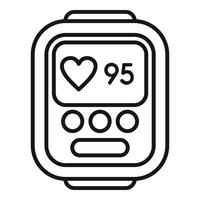 Diagnose Smartwatch Symbol Gliederung Vektor. Labor Maschine Verfahren vektor