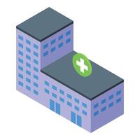 Krankenhaus Gebäude Symbol isometrisch Vektor. Behandlung Geschichte vektor