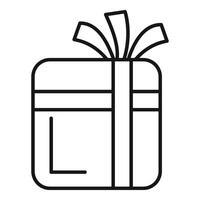 Rabatt Geschenk Box Symbol Gliederung Vektor. Kaufen festlich Paket vektor