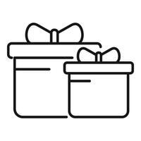 Preis- Geschenk Box Symbol Gliederung Vektor. geschlossen Angebot vektor