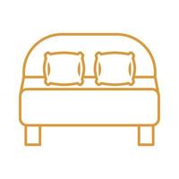 Home Bett Linie Stil Symbol Vektor Design