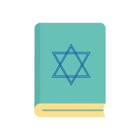 judiska Torah bok platt stilikon vektor design