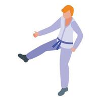 Bein trete Aikido Symbol isometrisch Vektor. traditionell Sport vektor